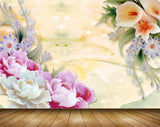 Avikalp MWZ0050 Purple White Pink Tulips Flowers 3D HD Wallpaper