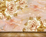 Avikalp MWZ0051 White Green Flowers 3D HD Wallpaper
