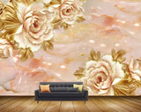 Avikalp MWZ0051 White Green Flowers 3D HD Wallpaper