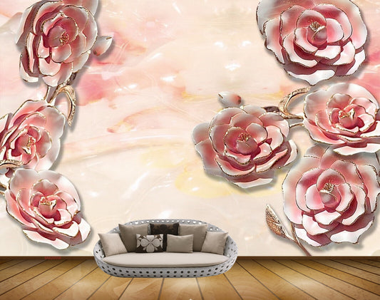 Avikalp MWZ0056 White Pink Flowers HD Wallpaper