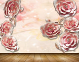 Avikalp MWZ0056 White Pink Flowers 3D HD Wallpaper
