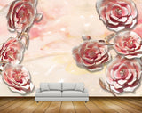 Avikalp MWZ0056 White Pink Flowers 3D HD Wallpaper