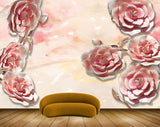 Avikalp MWZ0056 White Pink Flowers 3D HD Wallpaper