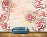 Avikalp MWZ0057 White Pink Flowers 3D HD Wallpaper