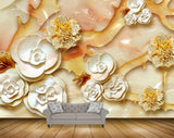 Avikalp MWZ0059 White Yellow Oange Flowers 3D HD Wallpaper