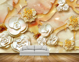 Avikalp MWZ0059 White Yellow Oange Flowers 3D HD Wallpaper