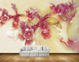 Avikalp MWZ0065 White Purple Flowers 3D HD Wallpaper
