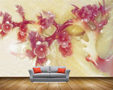 Avikalp MWZ0065 White Purple Flowers 3D HD Wallpaper