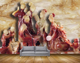 Avikalp MWZ0073 Cream Pink People 3D HD Wallpaper