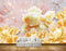 Avikalp MWZ0086 White Orange Flowers Fishes HD Wallpaper