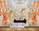 Avikalp MWZ0087 White Orange Flowers Branches 3D HD Wallpaper