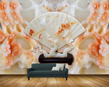 Avikalp MWZ0087 White Orange Flowers Branches 3D HD Wallpaper