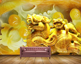 Avikalp MWZ0091 Yellow White Animal 3D HD Wallpaper