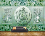 Avikalp MWZ0094 White Green Flower Plants 3D HD Wallpaper