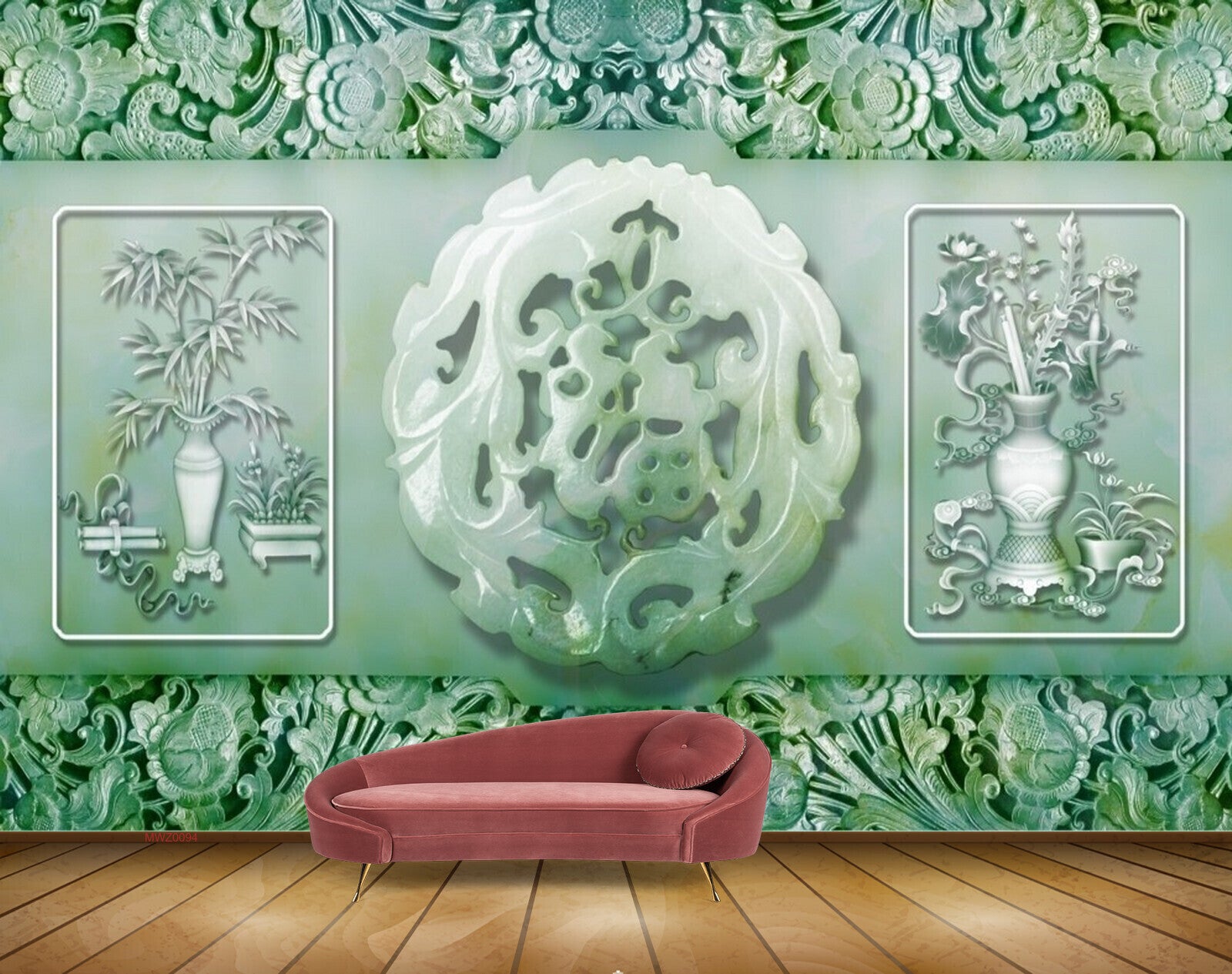 Avikalp MWZ0094 White Green Flower Plants 3D HD Wallpaper