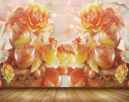 Avikalp MWZ0096 Orange Yellow Flowers 3D HD Wallpaper