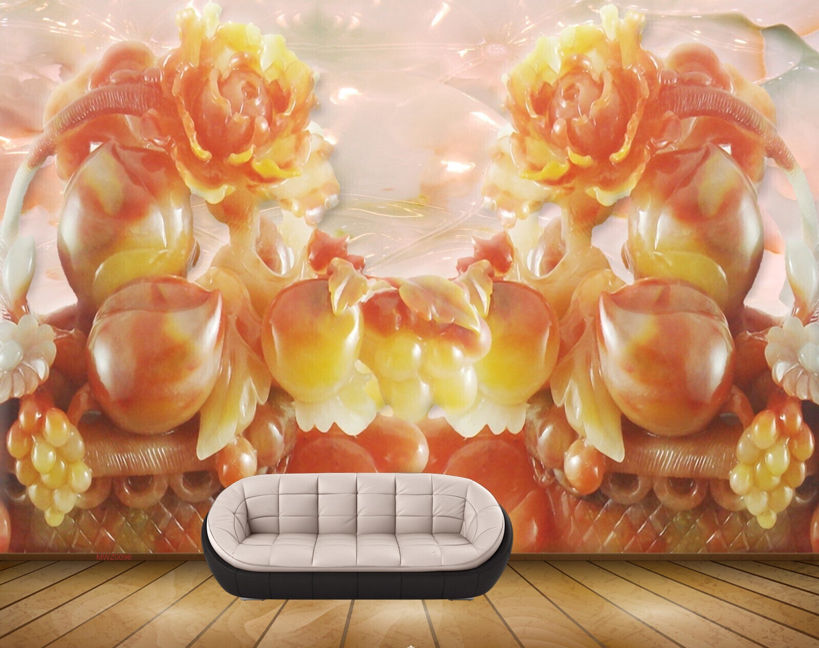 Avikalp MWZ0096 Orange Yellow Flowers 3D HD Wallpaper