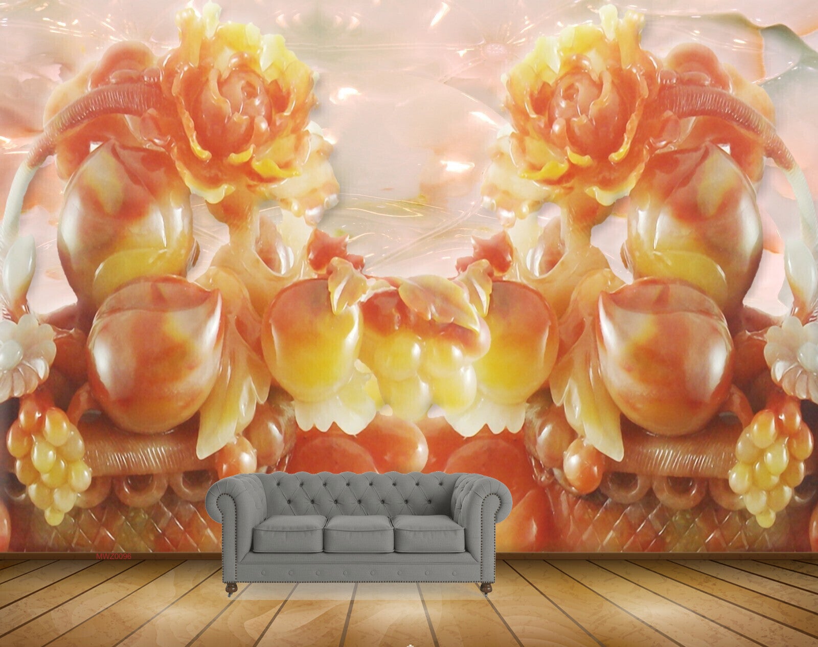 Avikalp MWZ0096 Orange Yellow Flowers 3D HD Wallpaper