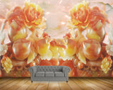 Avikalp MWZ0096 Orange Yellow Flowers 3D HD Wallpaper