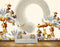 Avikalp MWZ0103 White Orange Flowers Birds HD Wallpaper