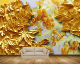 Avikalp MWZ0107 Yellow White Flowers 3D HD Wallpaper