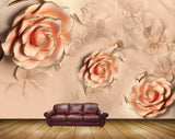 Avikalp MWZ0108 Pink White Flowers 3D HD Wallpaper