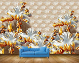 Avikalp MWZ0111 White Yellow Flowers 3D HD Wallpaper