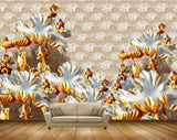 Avikalp MWZ0111 White Yellow Flowers 3D HD Wallpaper