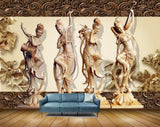 Avikalp MWZ0113 Four Ladies Statues 3D HD Wallpaper