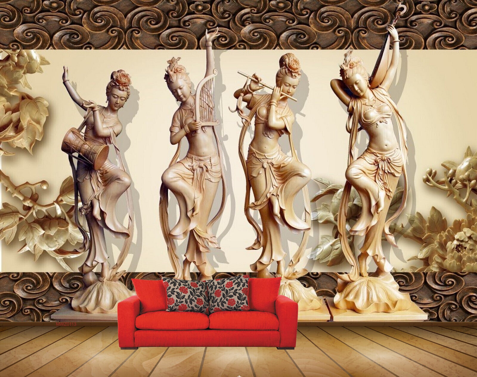 Avikalp MWZ0113 Four Ladies Statues 3D HD Wallpaper