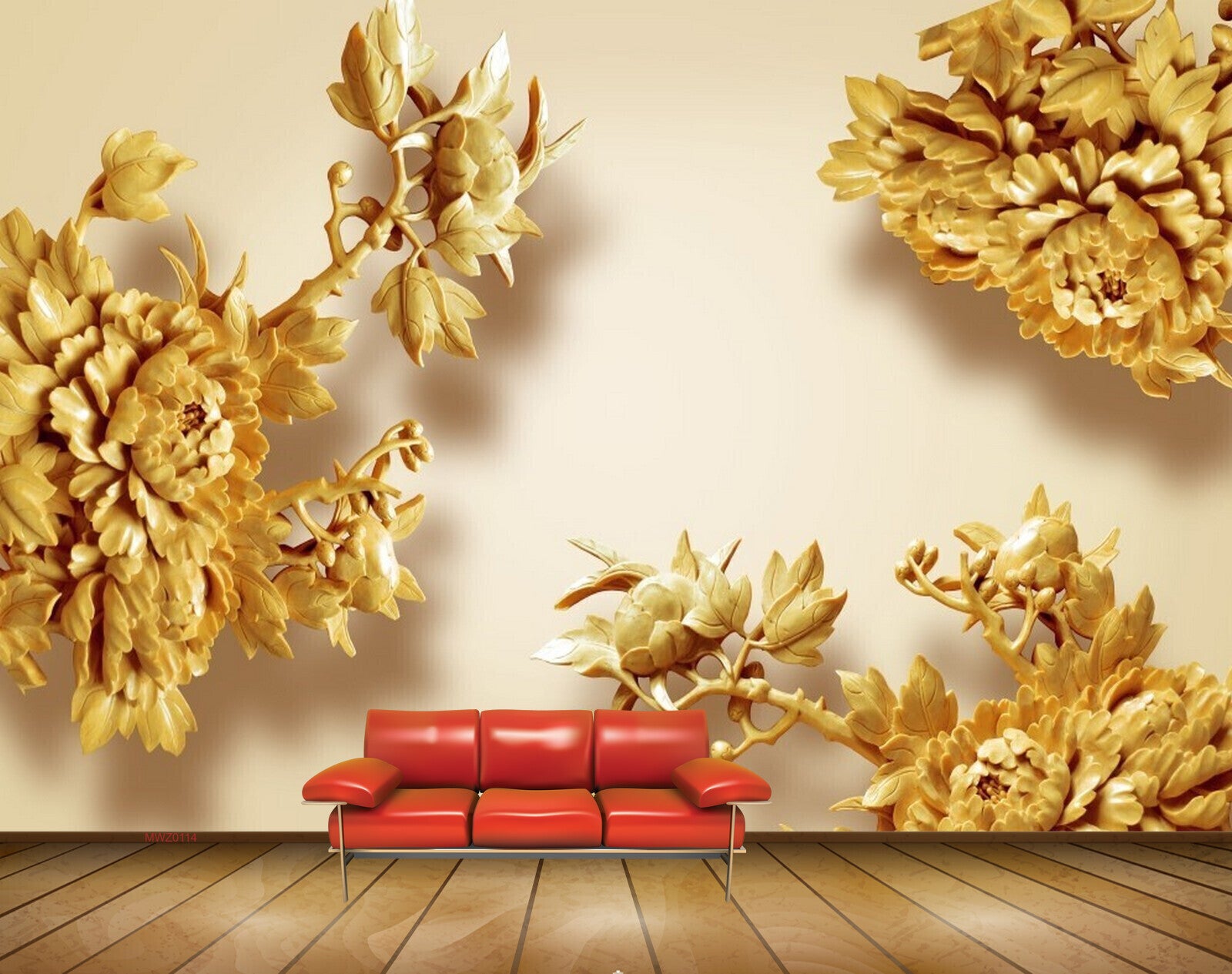 Avikalp MWZ0114 Yellow Flowers 3D HD Wallpaper