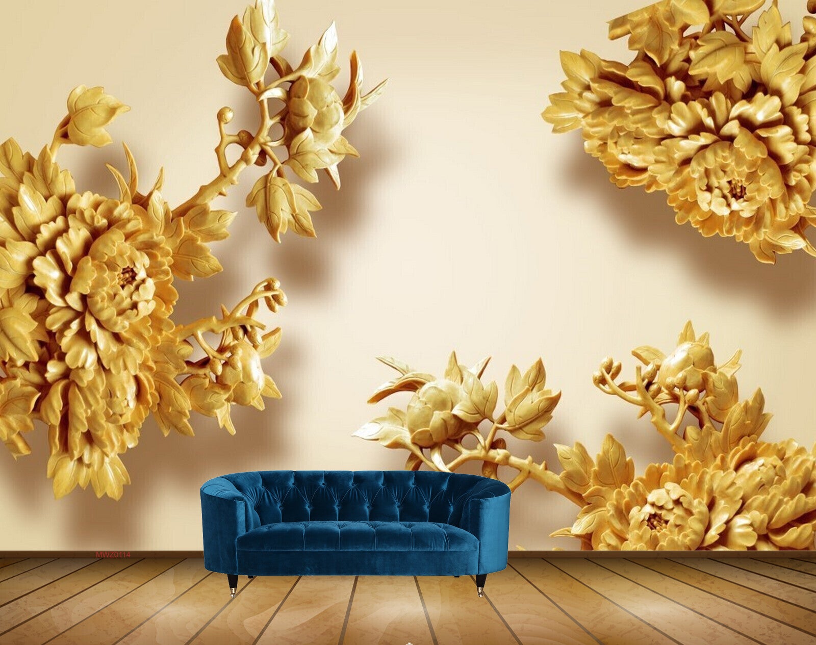 Avikalp MWZ0114 Yellow Flowers 3D HD Wallpaper