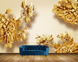 Avikalp MWZ0114 Yellow Flowers 3D HD Wallpaper