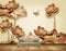Avikalp MWZ0115 Brown Flowers Bird HD Wallpaper