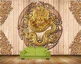 Avikalp MWZ0117 Golden Snake Lion 3D HD Wallpaper