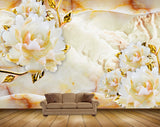 Avikalp MWZ0120 White Orange Flowers 3D HD Wallpaper