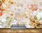 Avikalp MWZ0126 White Peacocks Birds Flowers HD Wallpaper