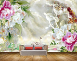 Avikalp MWZ0129 White Pink lotus Flowers Swans Birds 3D HD Wallpaper