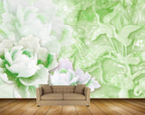 Avikalp MWZ0145 White Green Flowers Swans Plants HD Wallpaper