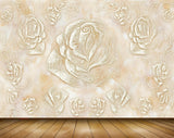Avikalp MWZ0150 White Pink Flowers 3D HD Wallpaper
