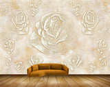 Avikalp MWZ0150 White Pink Flowers 3D HD Wallpaper