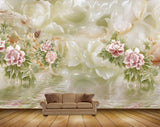 Avikalp MWZ0166 Pink White Flowers Bird Plants 3D HD Wallpaper
