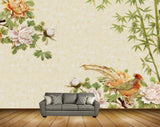 Avikalp MWZ0169 Orange White Flowers Bird Plants 3D HD Wallpaper