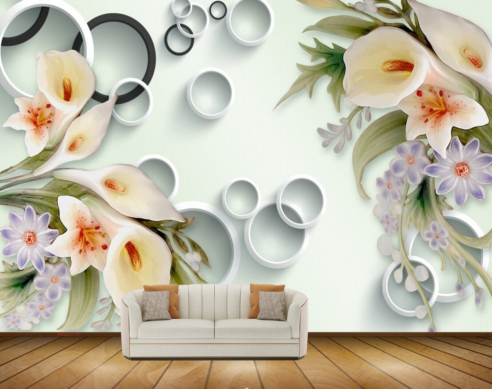 Avikalp MWZ0175 Purple Violet Tulips Flowers 3D HD Wallpaper