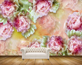Avikalp MWZ0178 Pink White Flowers Leaves 3D HD Wallpaper