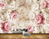Avikalp MWZ0183 White Pink Flowers 3D HD Wallpaper