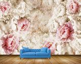 Avikalp MWZ0183 White Pink Flowers 3D HD Wallpaper