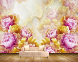 Avikalp MWZ0184 Pink Yellow Flowers 3D HD Wallpaper