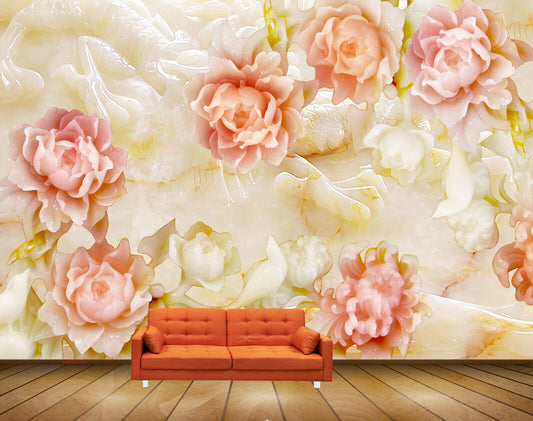 Avikalp MWZ0185 White Pink Flowers HD Wallpaper