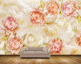 Avikalp MWZ0185 White Pink Flowers 3D HD Wallpaper
